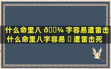什么命里八 🌾 字容易遭雷击（什么命里八字容易 ☘ 遭雷击死）